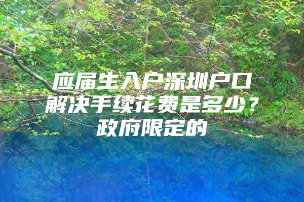 应届生入户深圳户口解决手续花费是多少？政府限定的