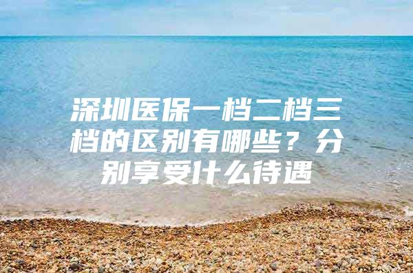 深圳医保一档二档三档的区别有哪些？分别享受什么待遇