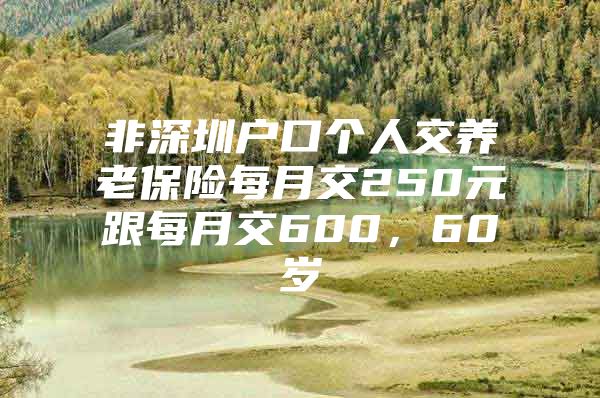 非深圳户口个人交养老保险每月交250元跟每月交600，60岁