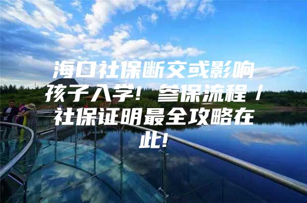 海口社保断交或影响孩子入学! 参保流程／社保证明最全攻略在此!