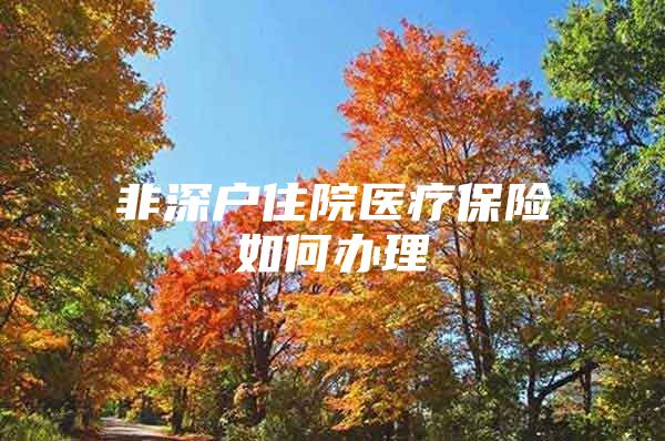 非深户住院医疗保险如何办理