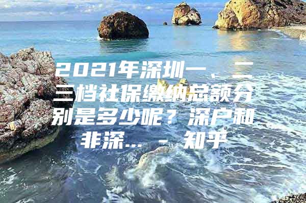 2021年深圳一、二三档社保缴纳总额分别是多少呢？深户和非深... - 知乎