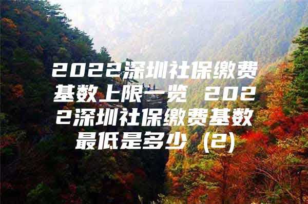 2022深圳社保缴费基数上限一览 2022深圳社保缴费基数最低是多少 (2)