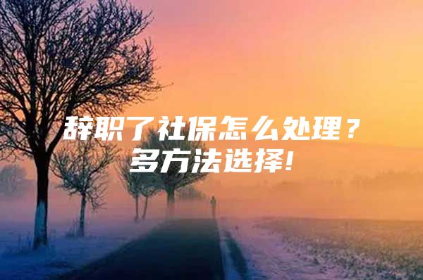 辞职了社保怎么处理？多方法选择!