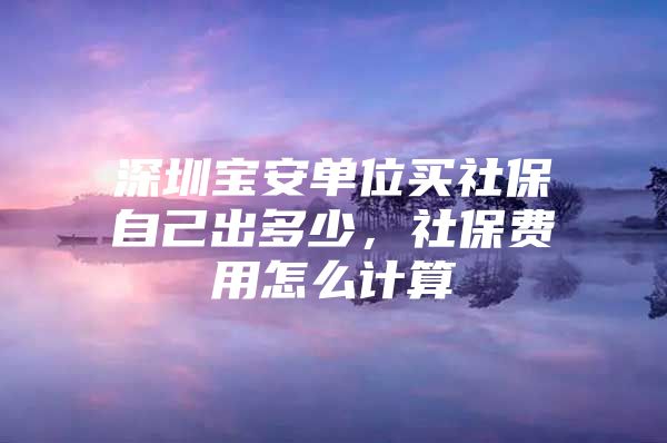 深圳宝安单位买社保自己出多少，社保费用怎么计算