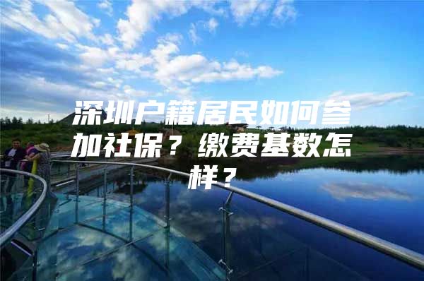 深圳户籍居民如何参加社保？缴费基数怎样？