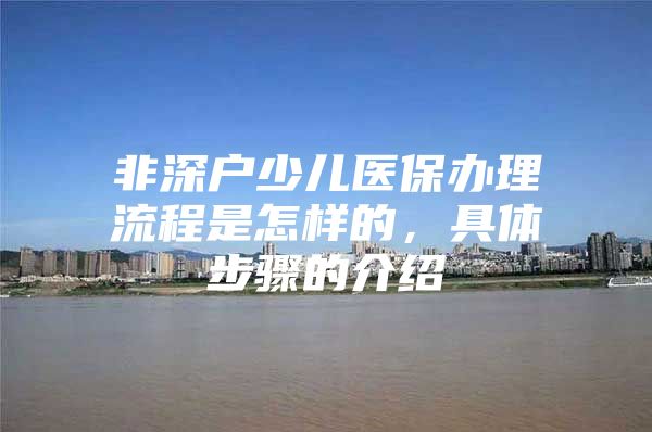 非深户少儿医保办理流程是怎样的，具体步骤的介绍