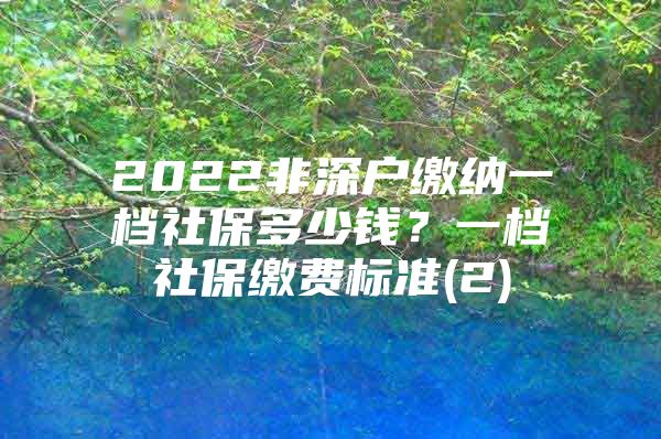 2022非深户缴纳一档社保多少钱？一档社保缴费标准(2)