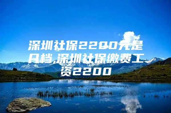 深圳社保2200元是几档,深圳社保缴费工资2200