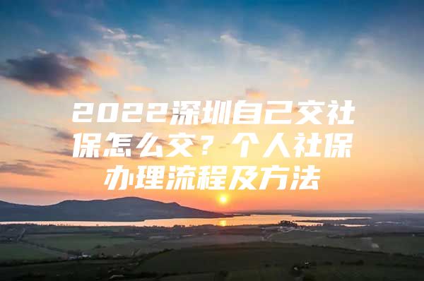 2022深圳自己交社保怎么交？个人社保办理流程及方法