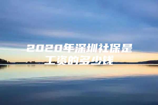 2020年深圳社保是工资的多少钱