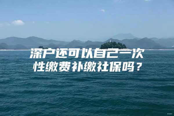 深户还可以自己一次性缴费补缴社保吗？