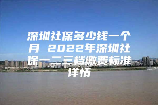 深圳社保多少钱一个月 2022年深圳社保一二三档缴费标准详情