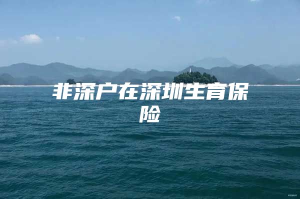 非深户在深圳生育保险