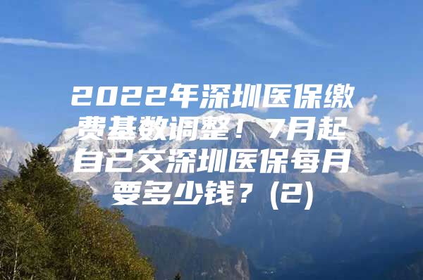 2022年深圳医保缴费基数调整！7月起自己交深圳医保每月要多少钱？(2)