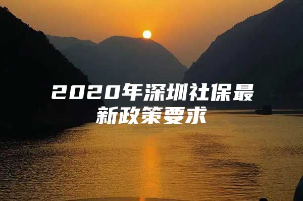 2020年深圳社保最新政策要求