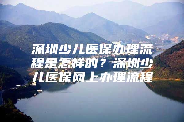 深圳少儿医保办理流程是怎样的？深圳少儿医保网上办理流程