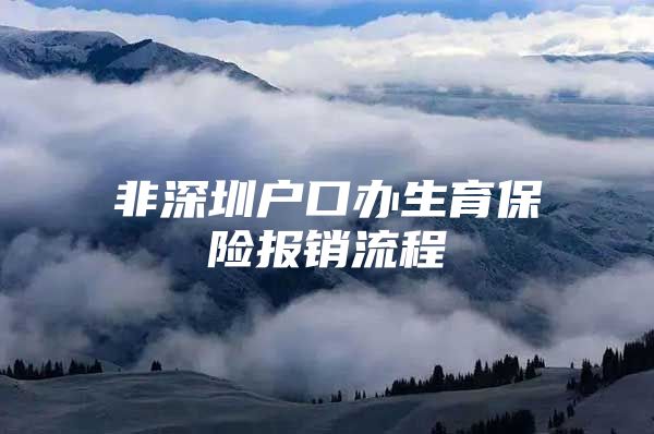 非深圳户口办生育保险报销流程