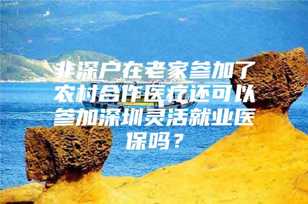 非深户在老家参加了农村合作医疗还可以参加深圳灵活就业医保吗？