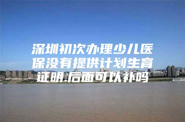 深圳初次办理少儿医保没有提供计划生育证明.后面可以补吗